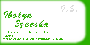 ibolya szecska business card